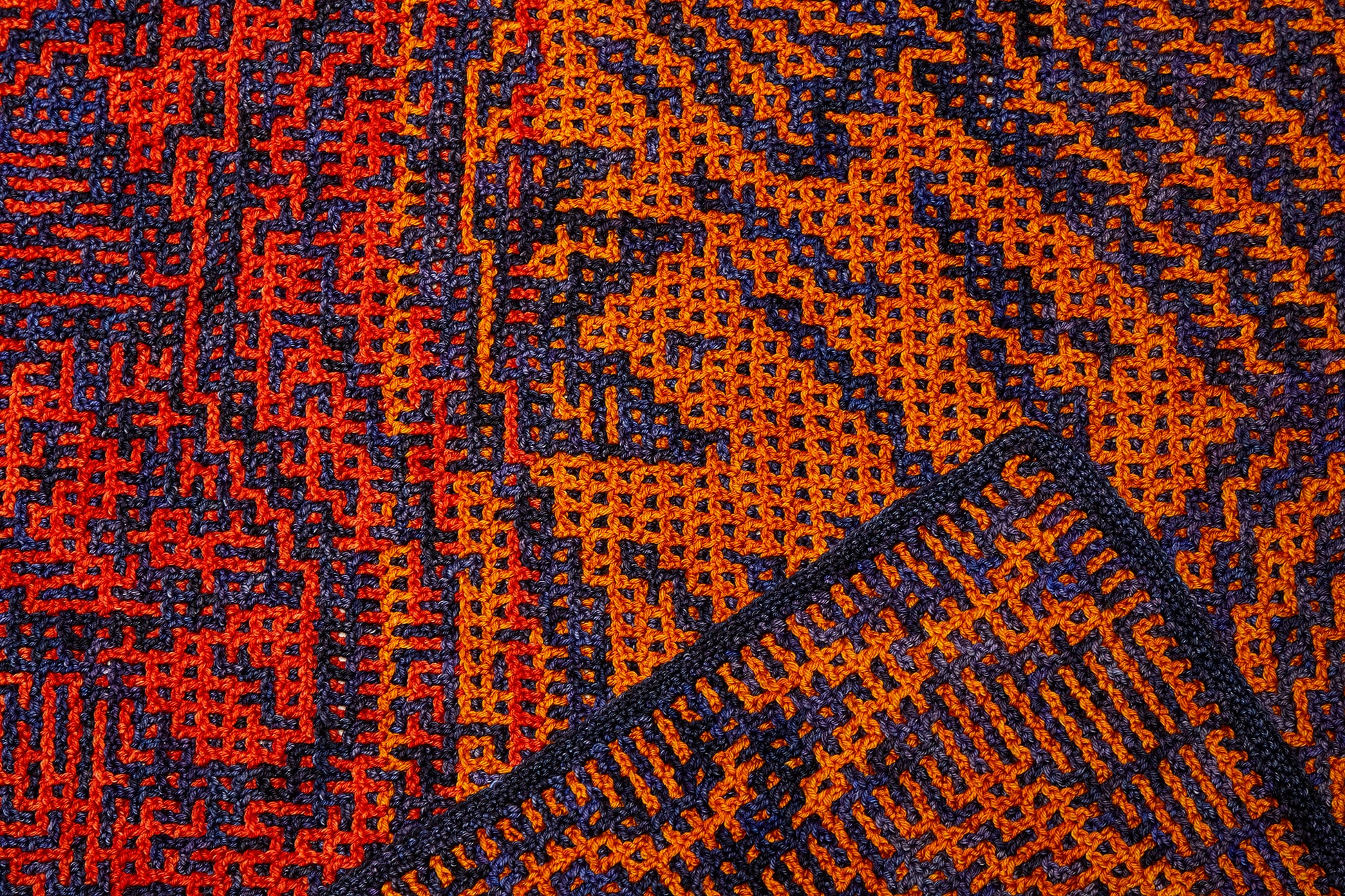 detail of crochet blanket