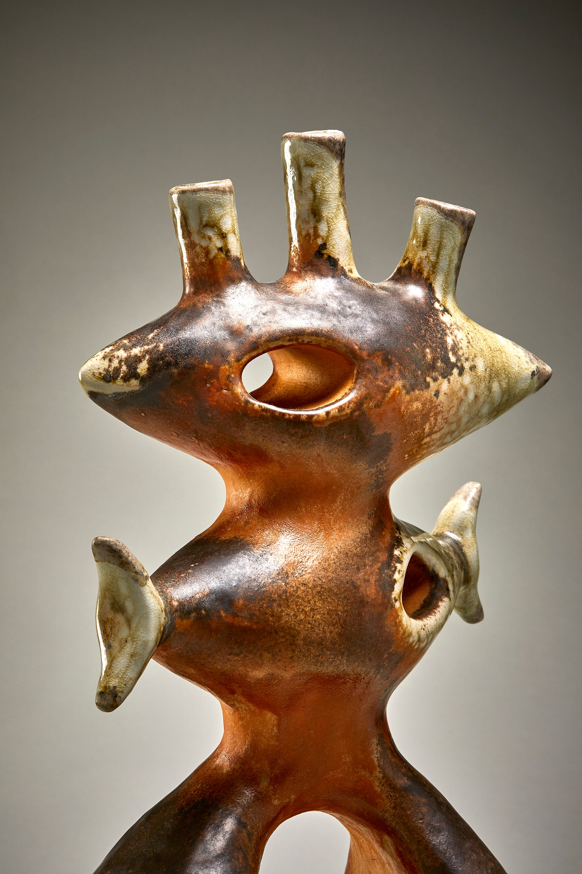 clay sculpture of abstract humanoid