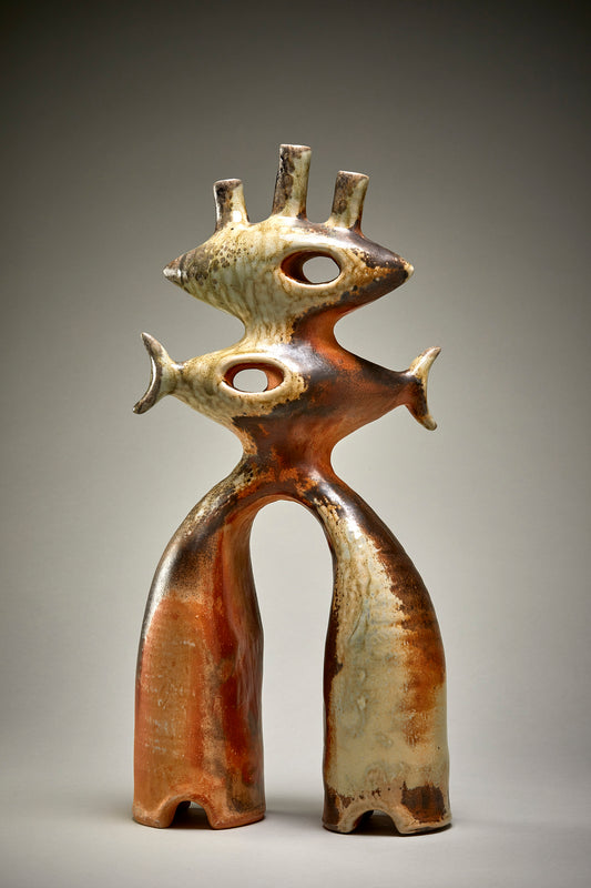 clay sculpture of abstract humanoid