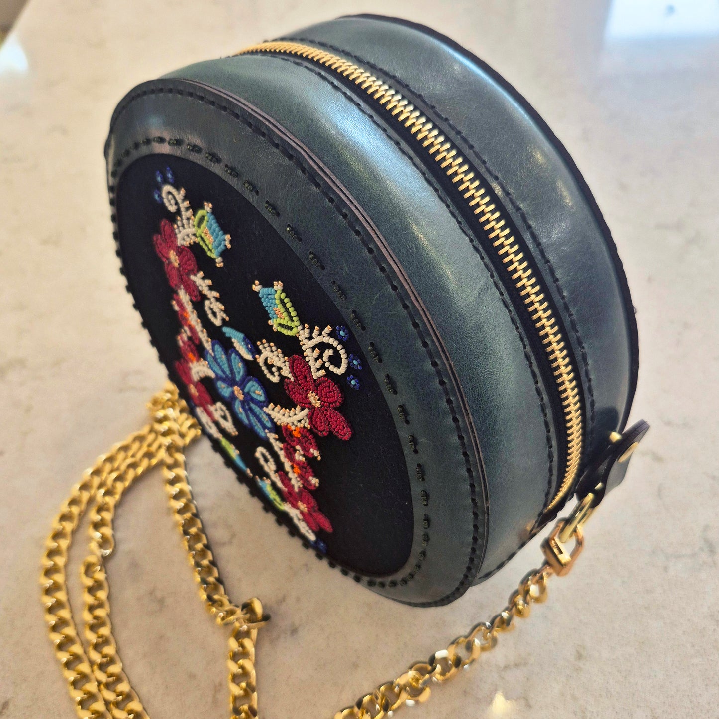 Le P'tit Oiseau - Métis Florals Leather Purse