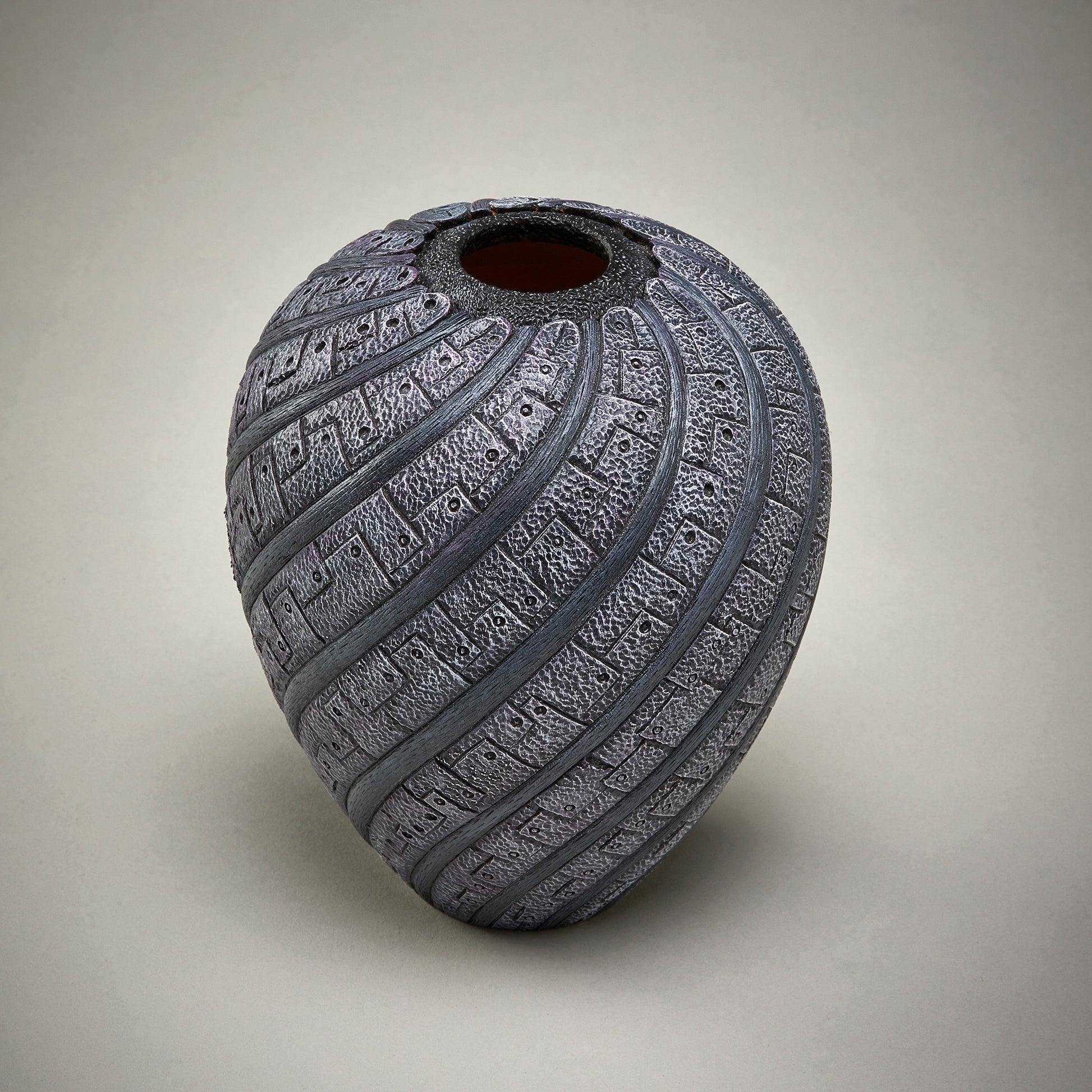grey wood vase