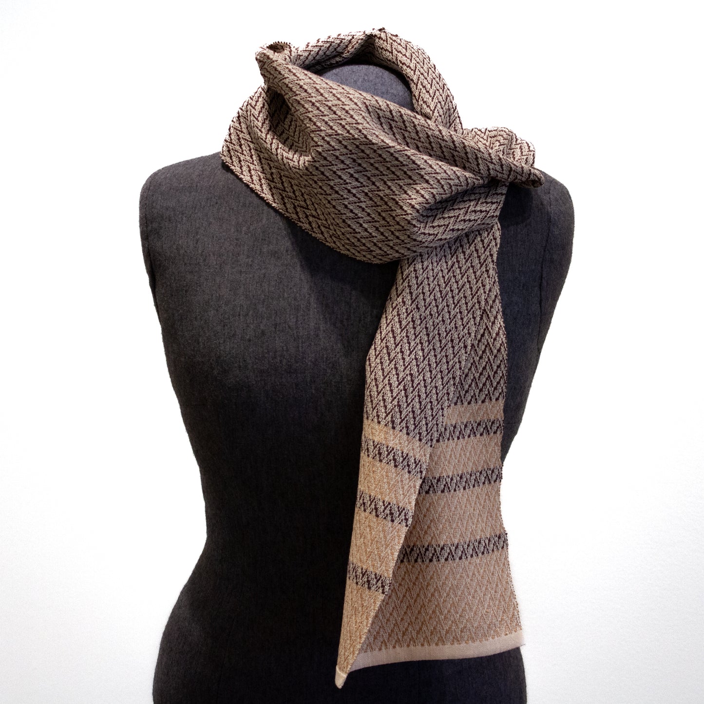 Brown hand-woven scarf