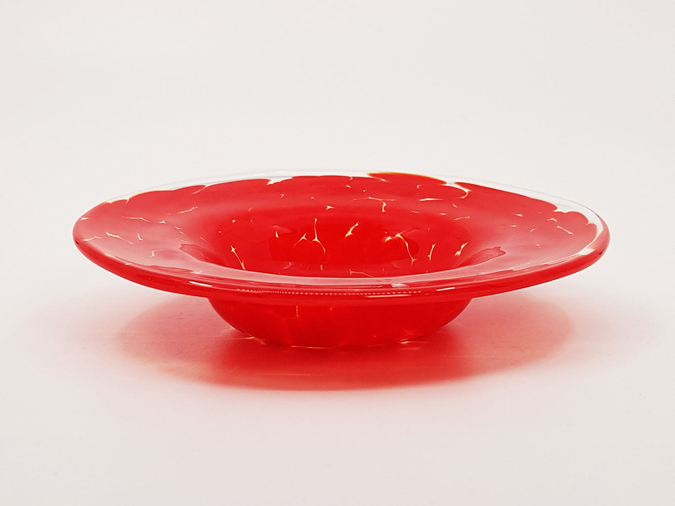 Red wide rimmed bowl