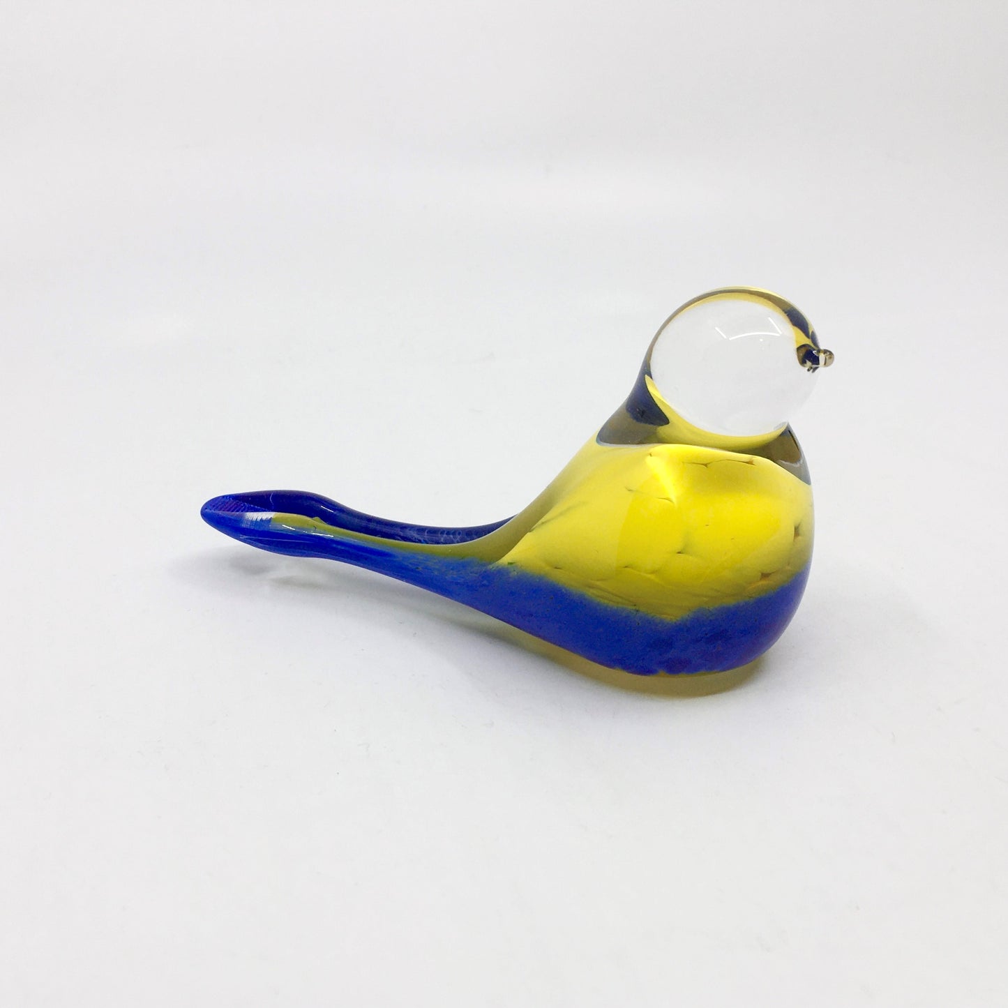 Glass bird: Yellow and blue