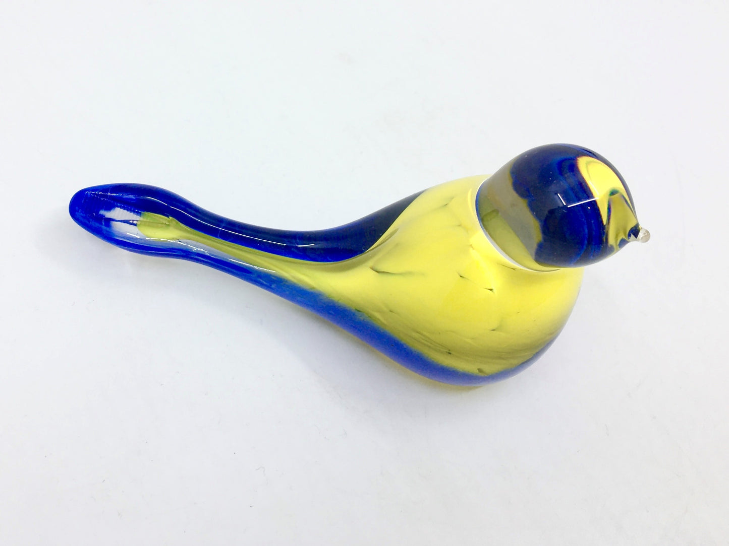 Glass bird: Yellow and blue