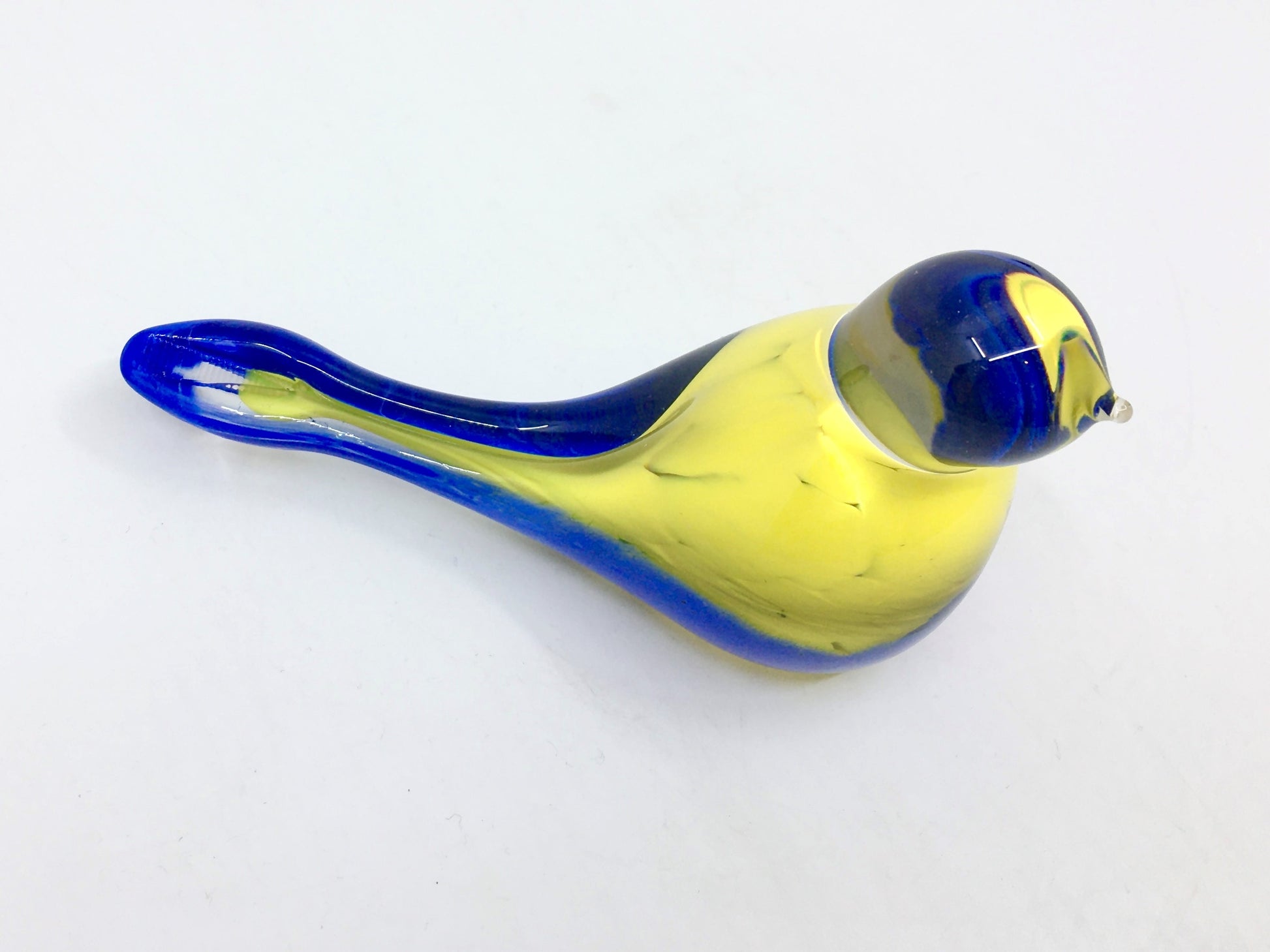 Glass bird: Yellow and blue