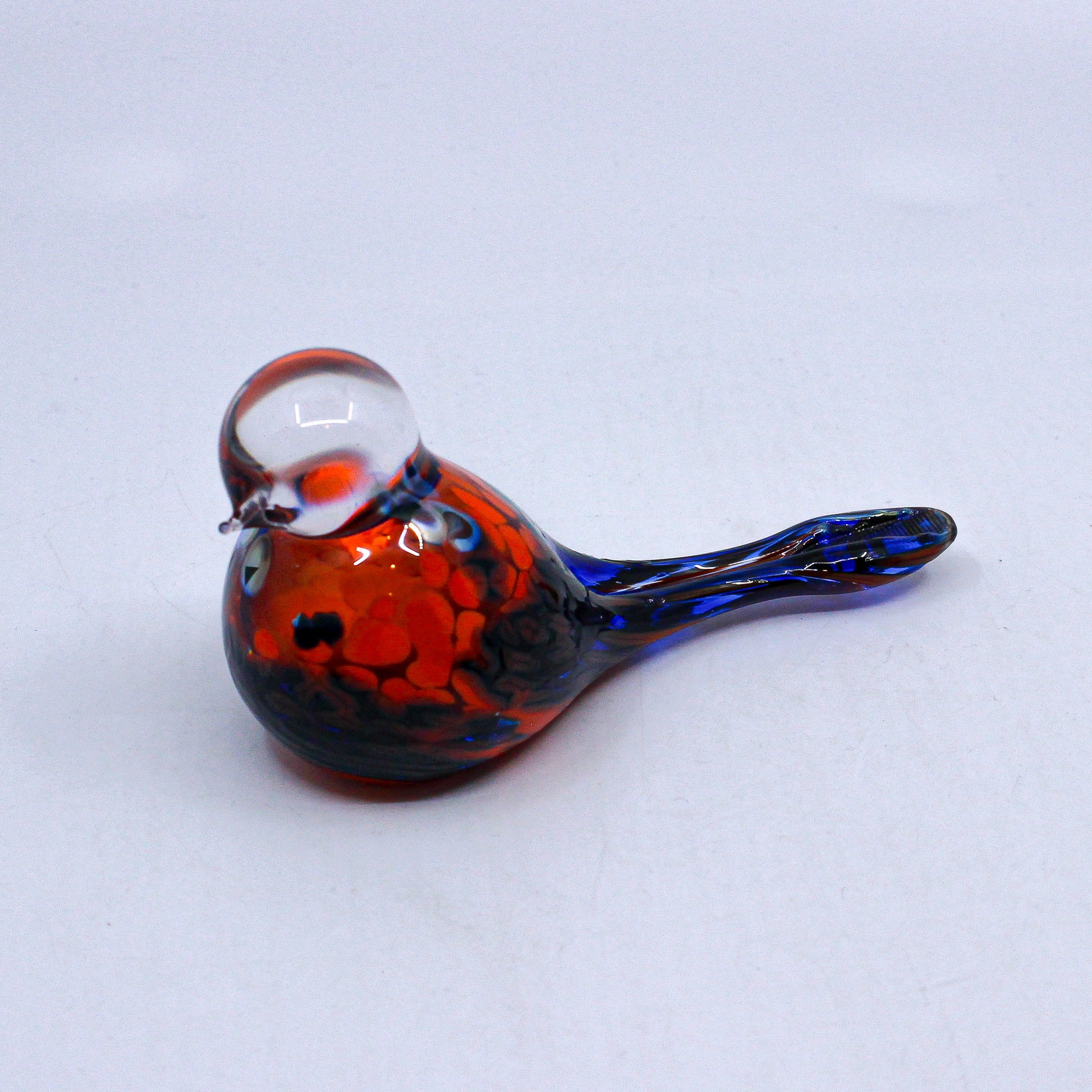 Glass bird: Red and navy