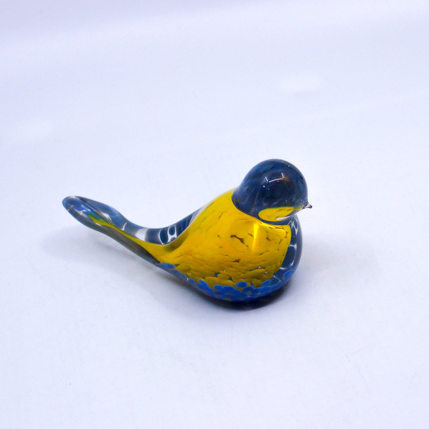Glass bird: Yellow and blue