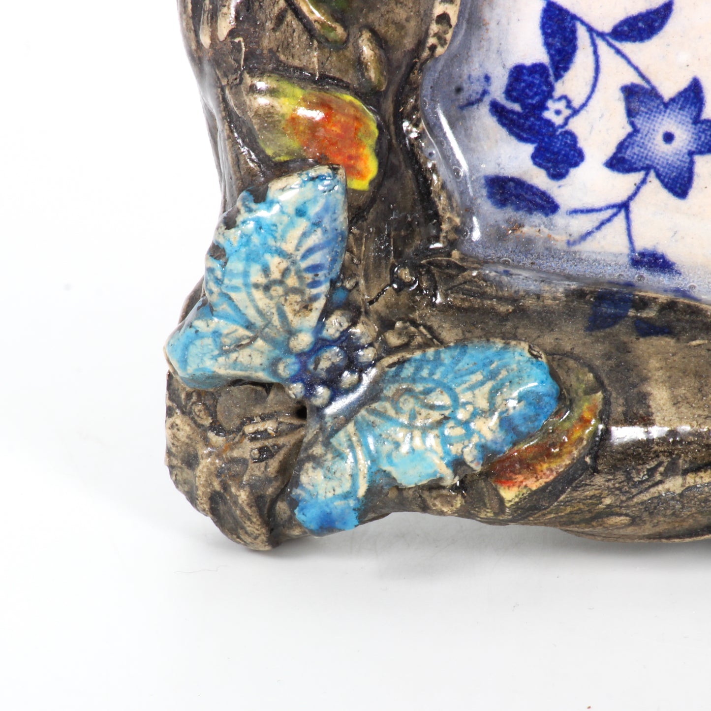 Blue Flowers - Clay Sculpture