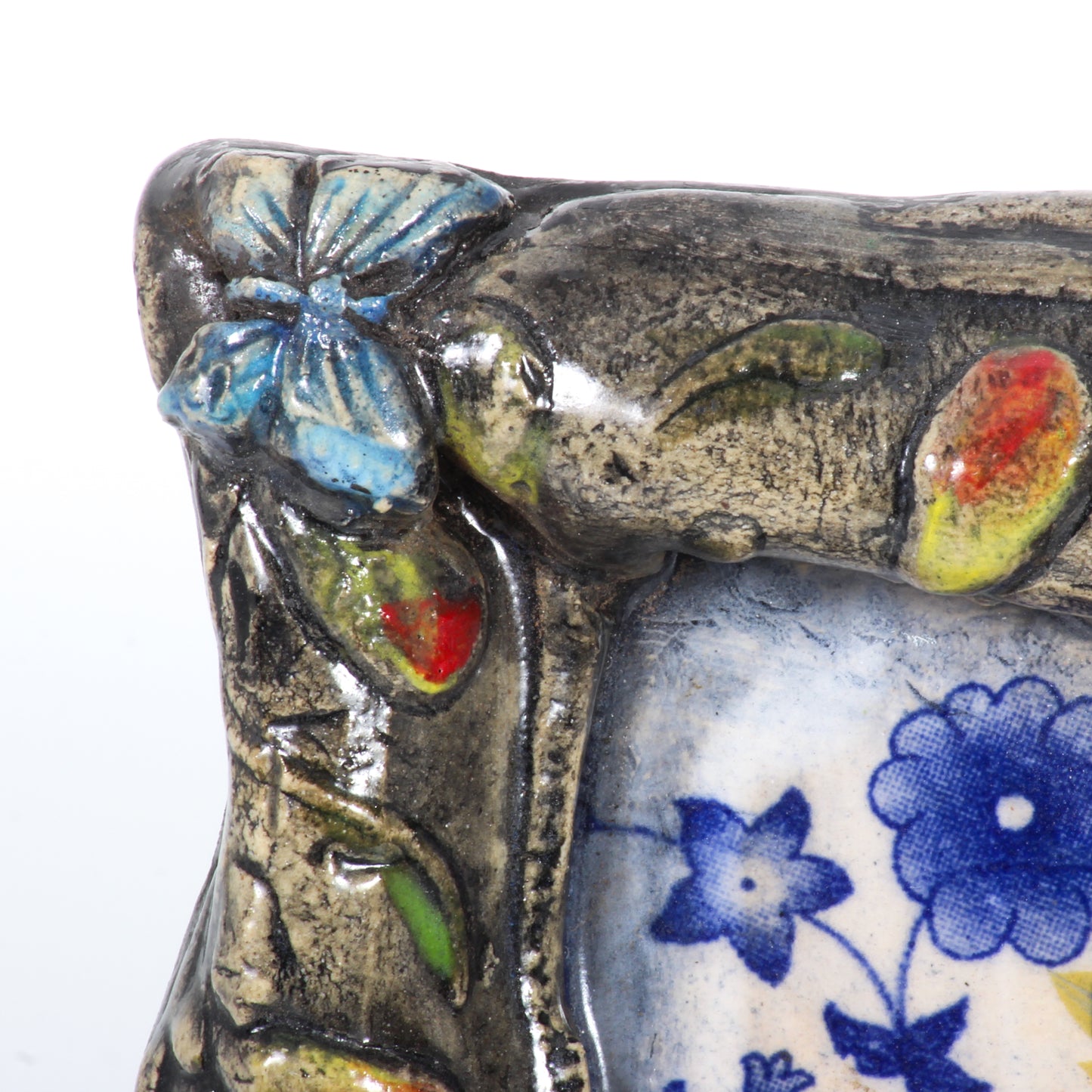 Blue Flowers - Clay Sculpture