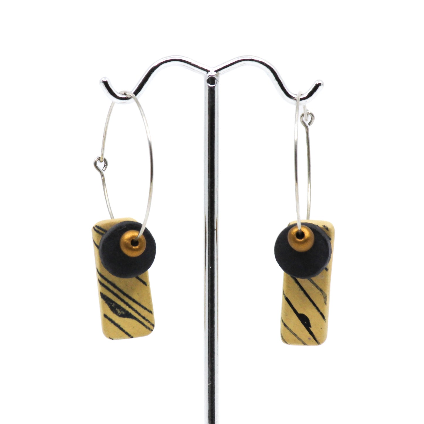 Yellow and black earrings