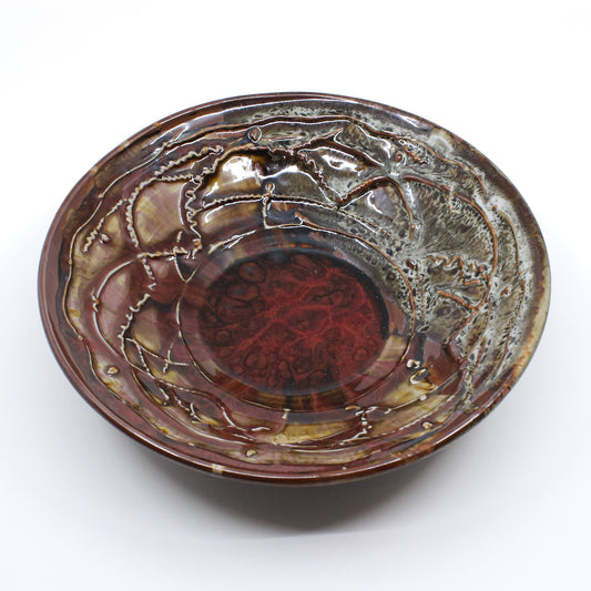 decorated brown bowl
