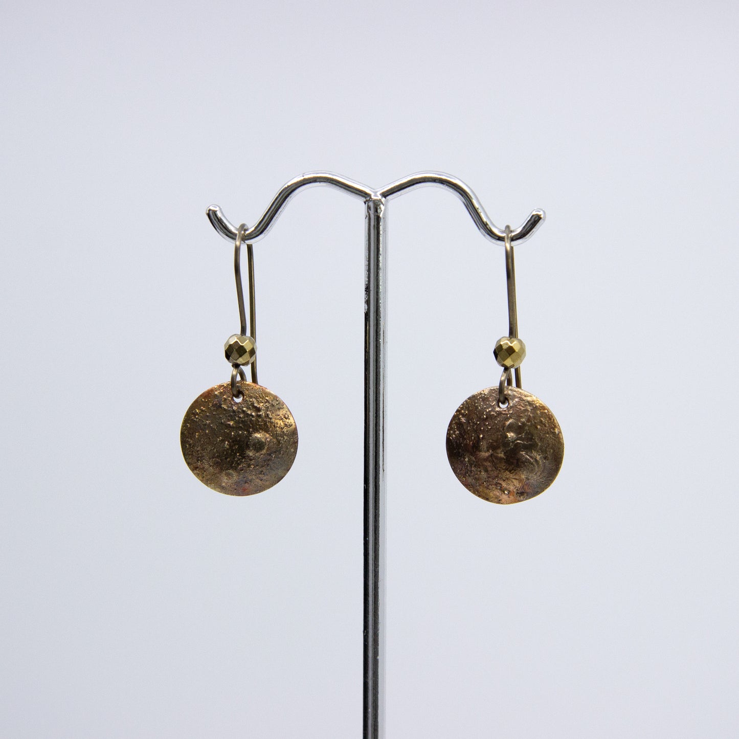 Copper Circles with Beads Earrings