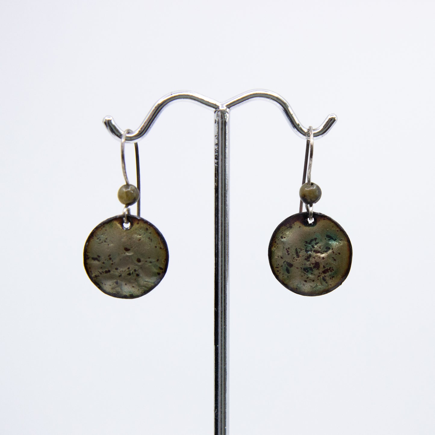 Copper Circles with Beads Earrings