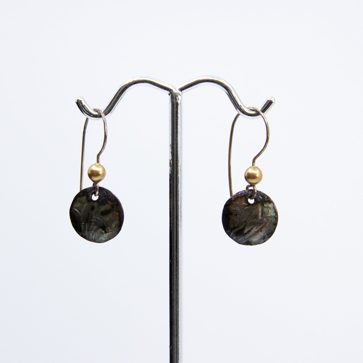 Copper Circles with Beads Earrings