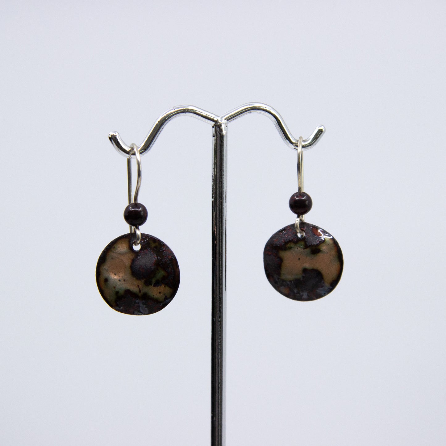 Copper Circles with Beads Earrings
