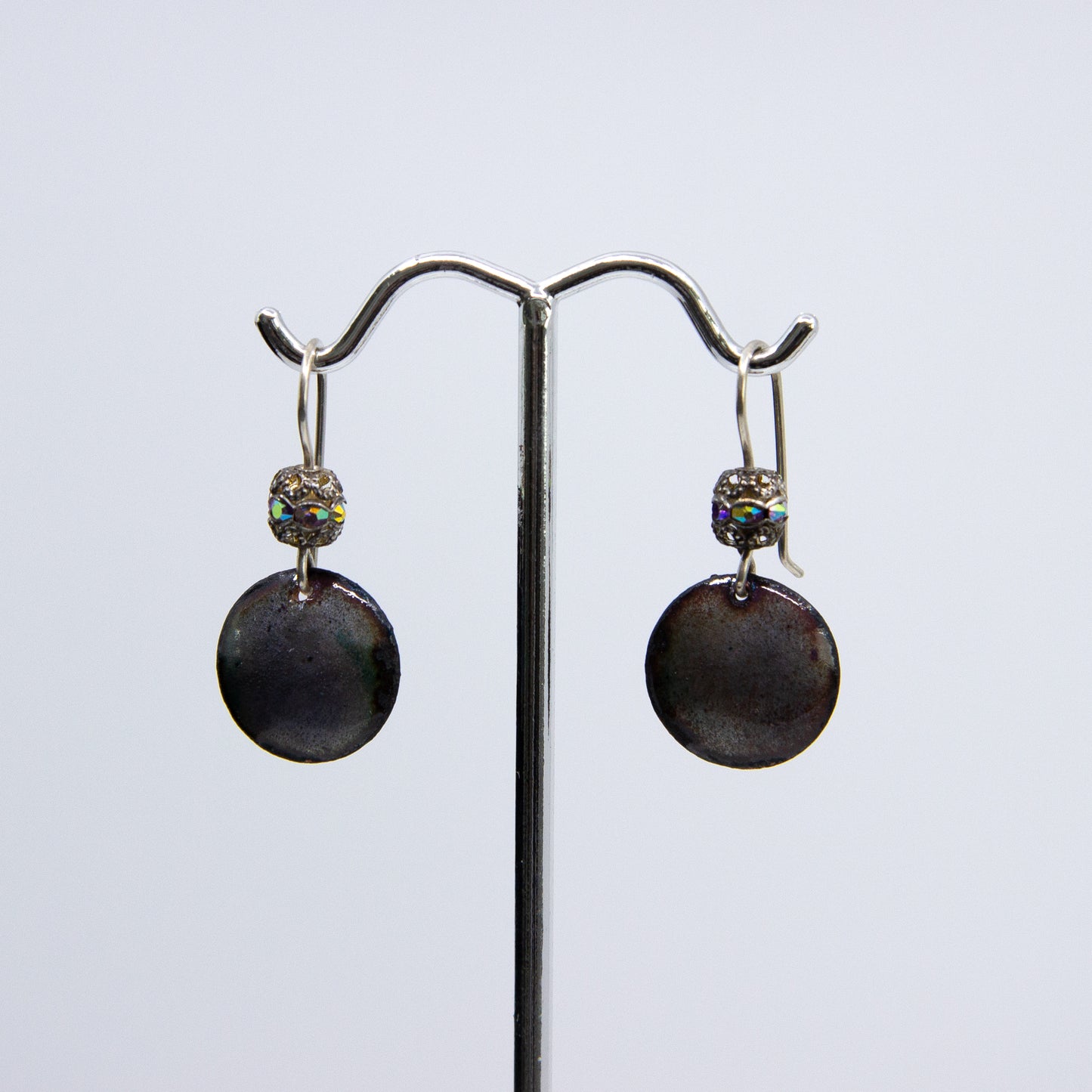 Copper Circles with Beads Earrings