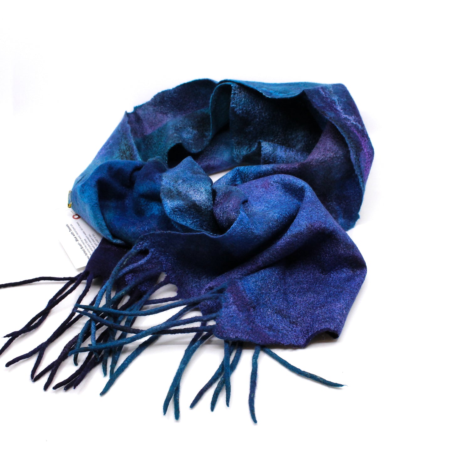 Blue felt scarf