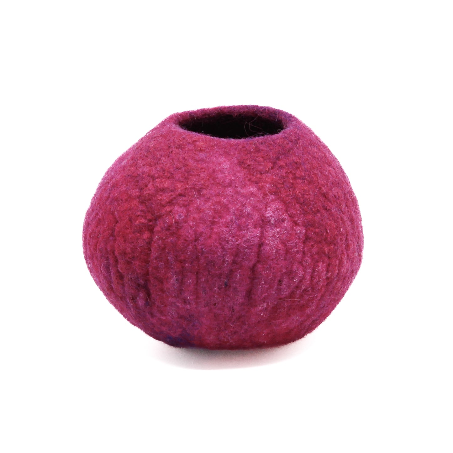 pink felted pot