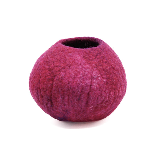 pink felted pot