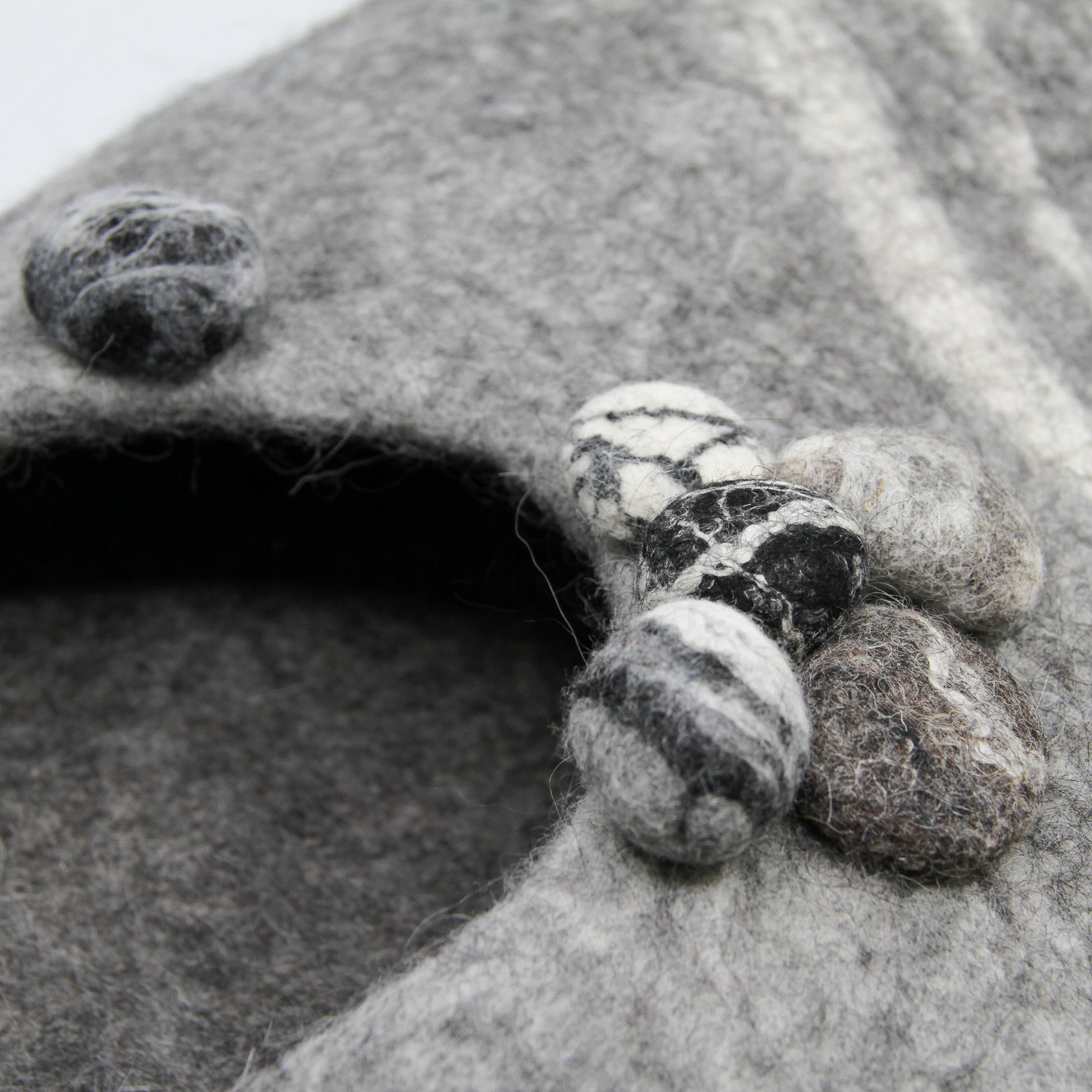 Grey rocks on cat house