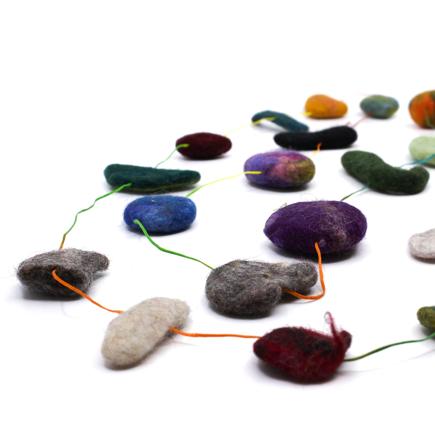 String of Felted Beads