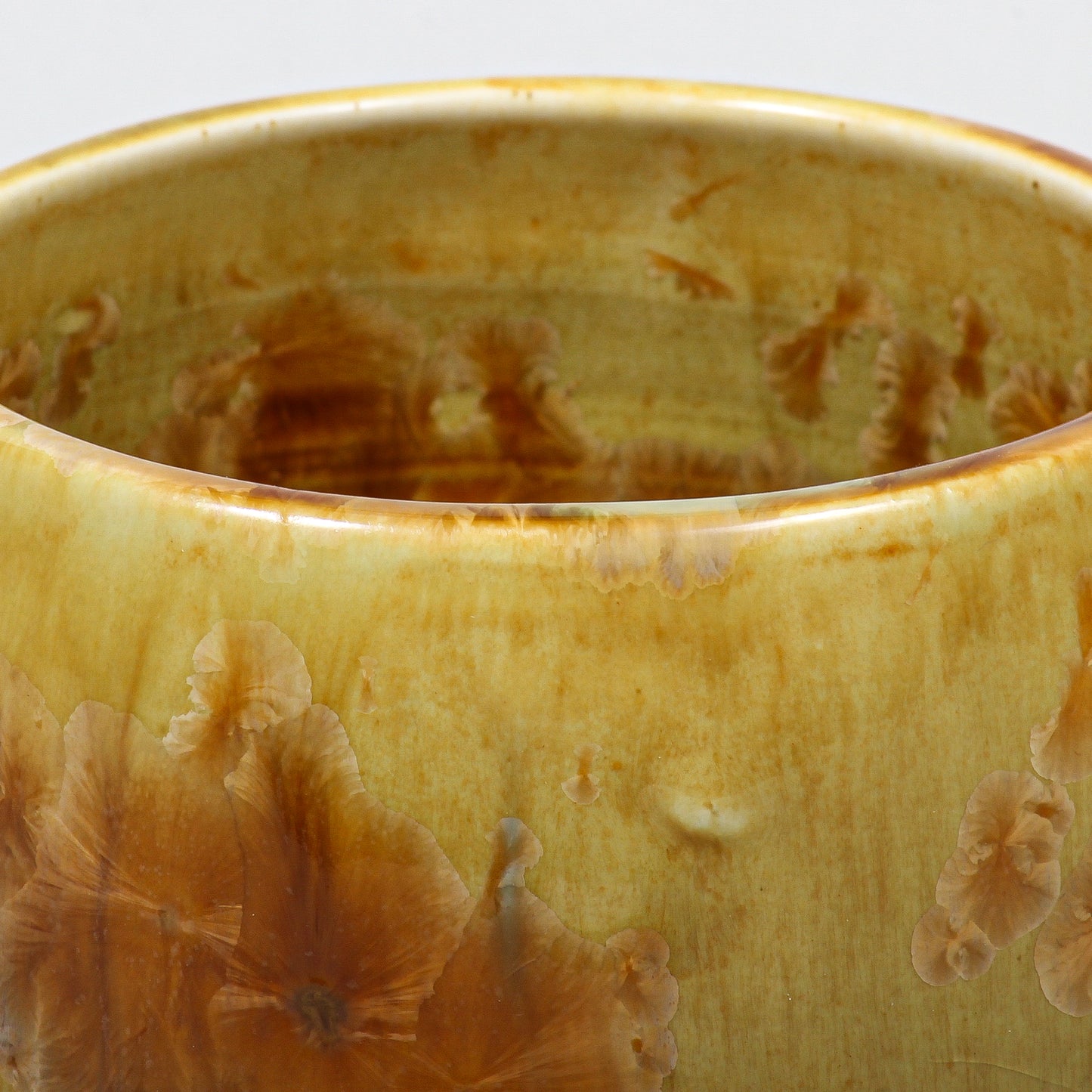 Wide Mouth Yellow Vase