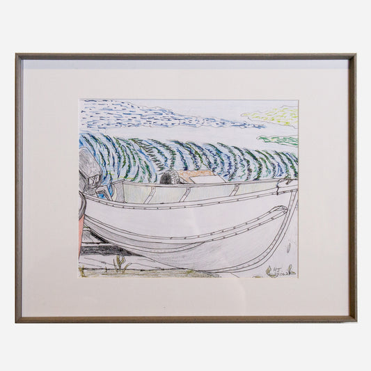 Aluminum Boat - Framed sketch