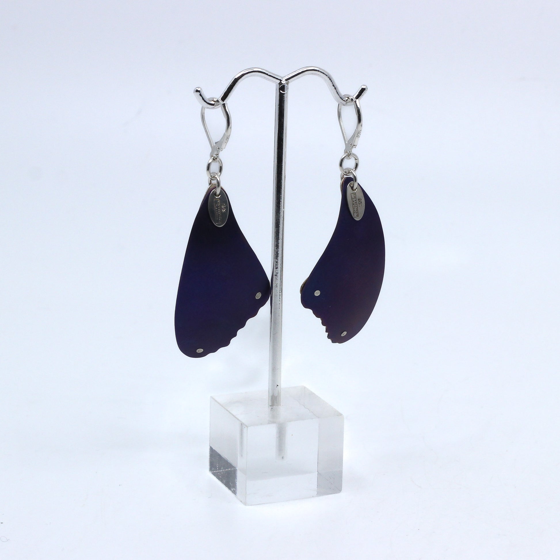 Back of purple earrings