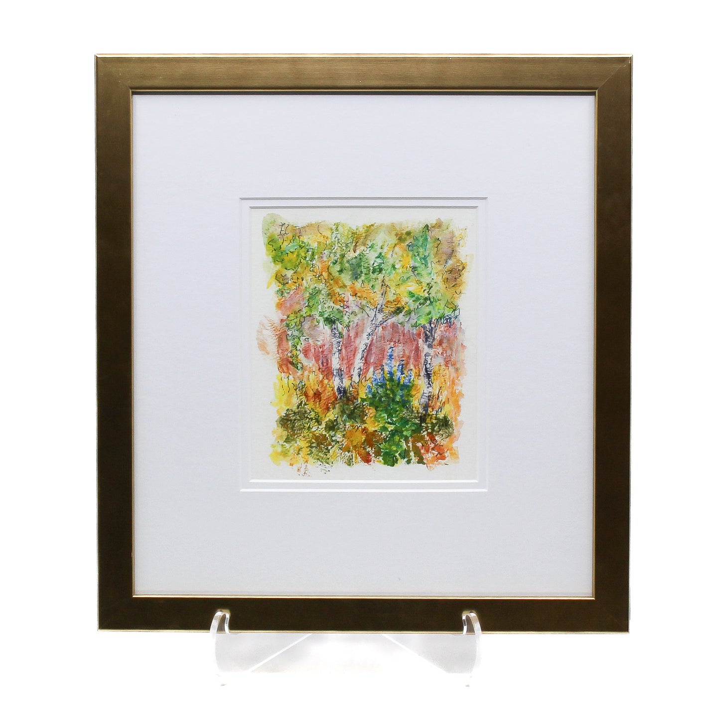 Monotype print of popular trees