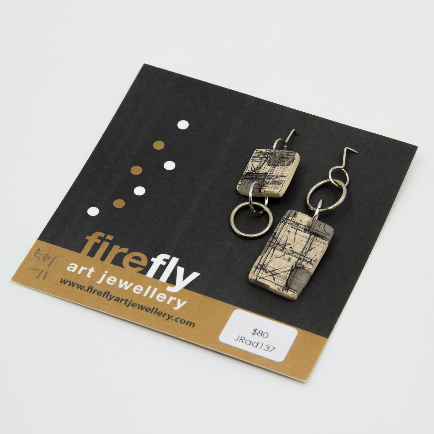 Dangle patterned polymer clay earrings