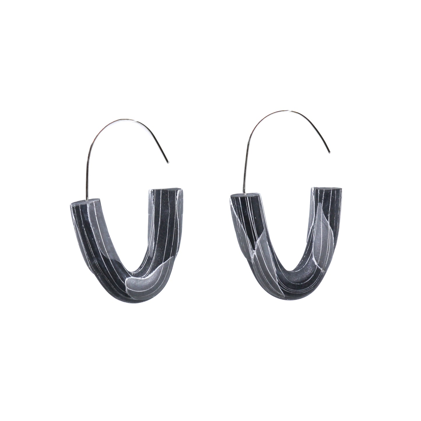Black polymer clay earrings