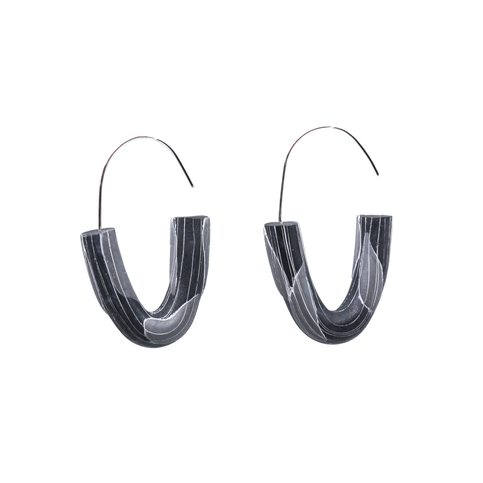 Black polymer clay earrings