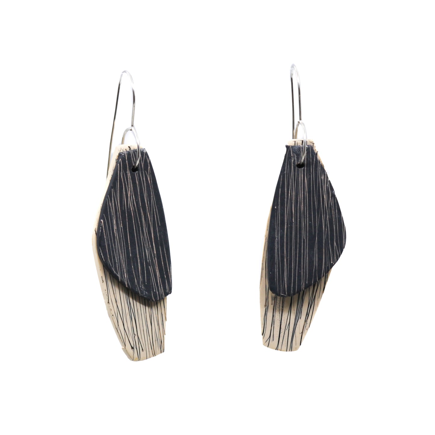 White and black polymer clay earrings