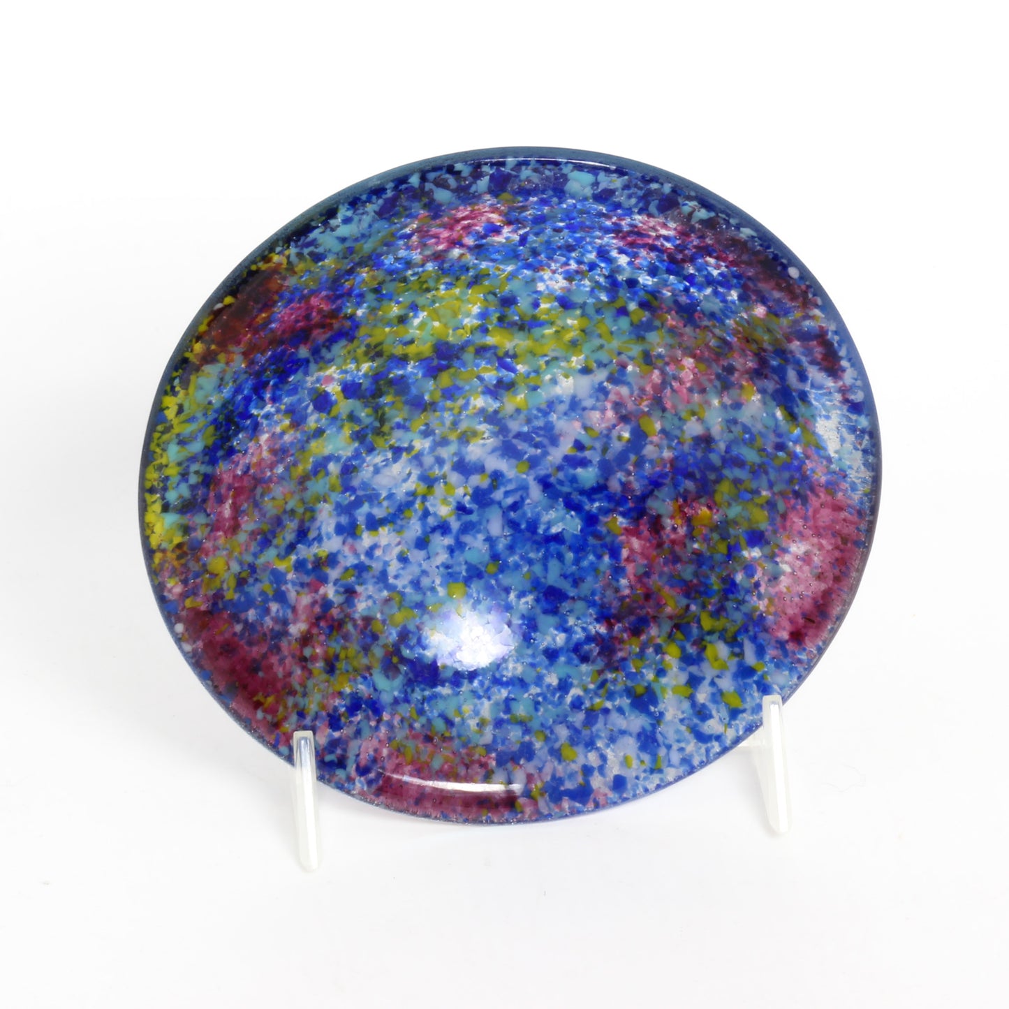 Blue and multicoloured dotty bowl