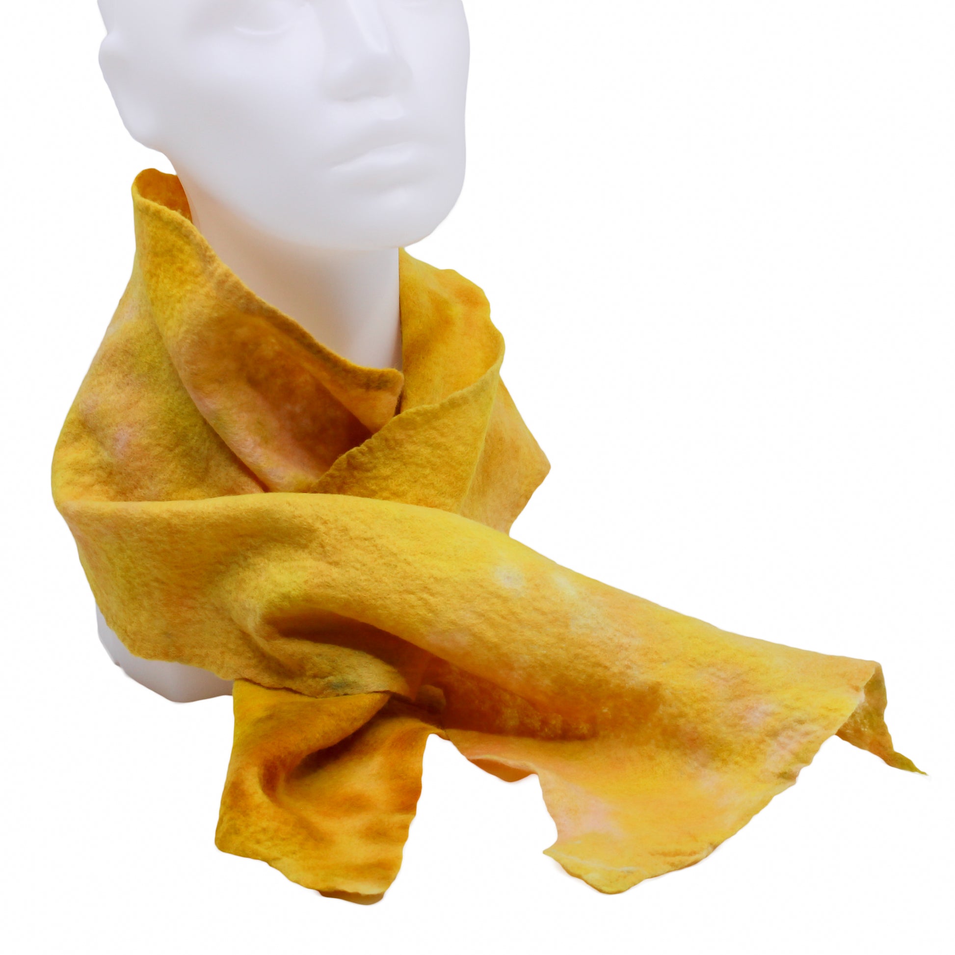 Yellow felted scarf