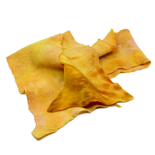 Yellow felted scarf