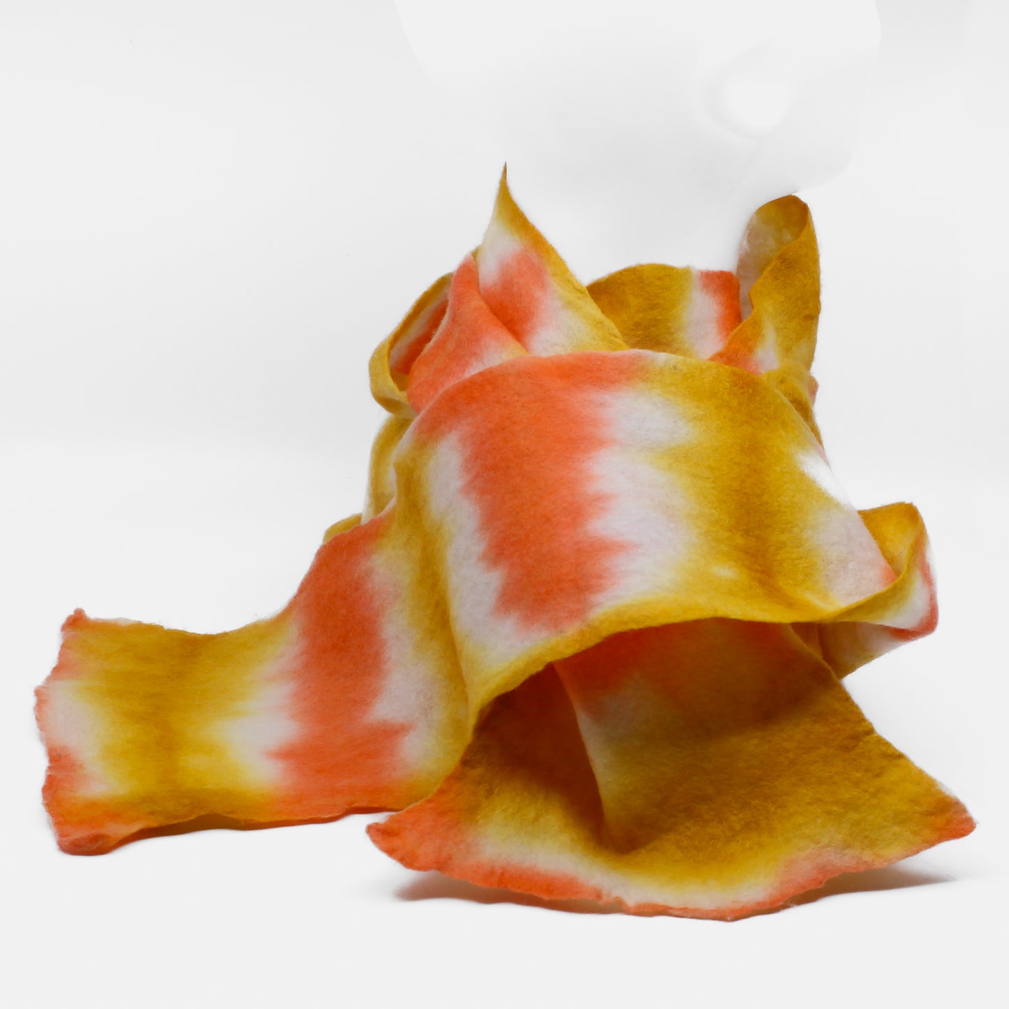 Orange and yellow felted scarf