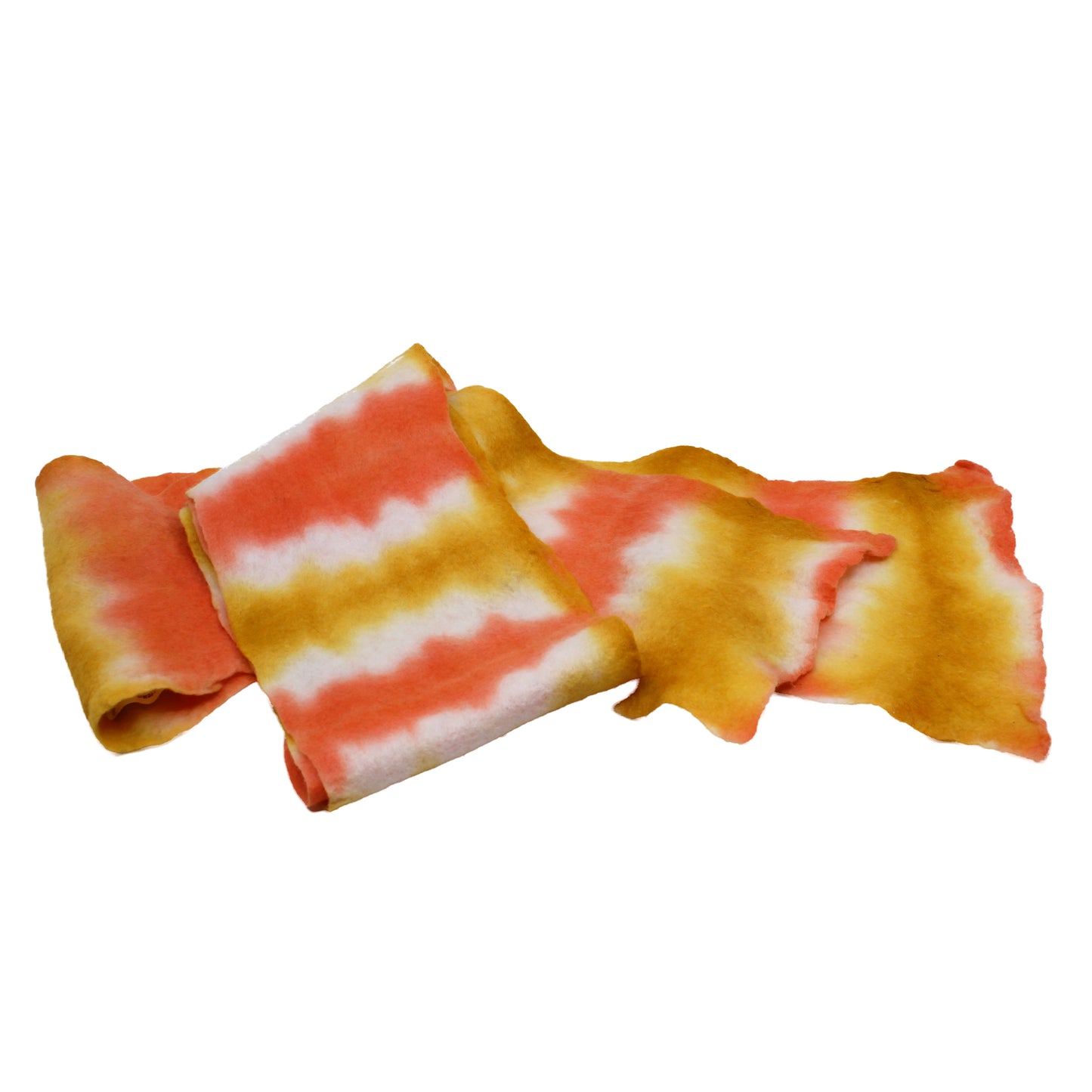 Orange and yellow felted scarf