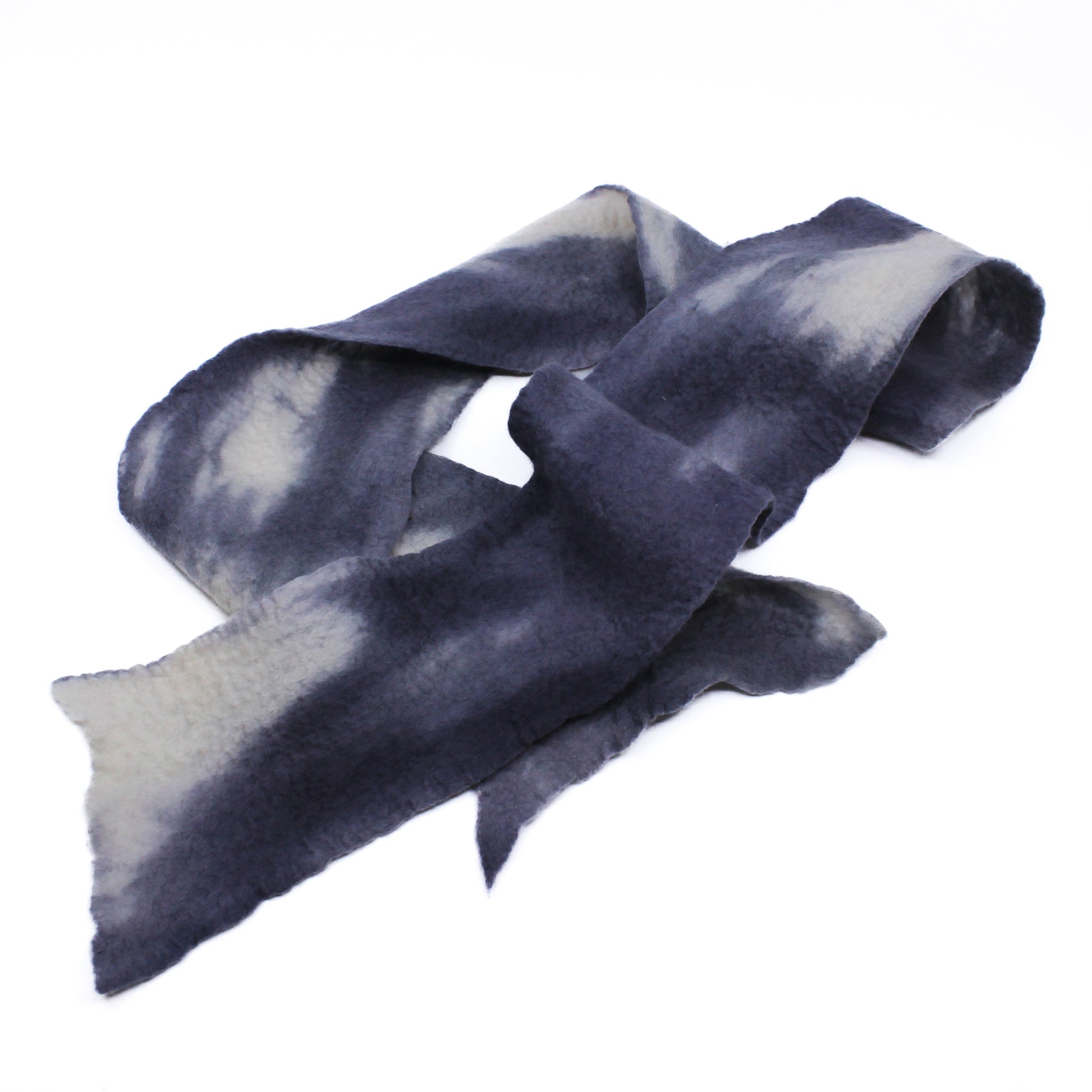 Grey and Blue felted scarf