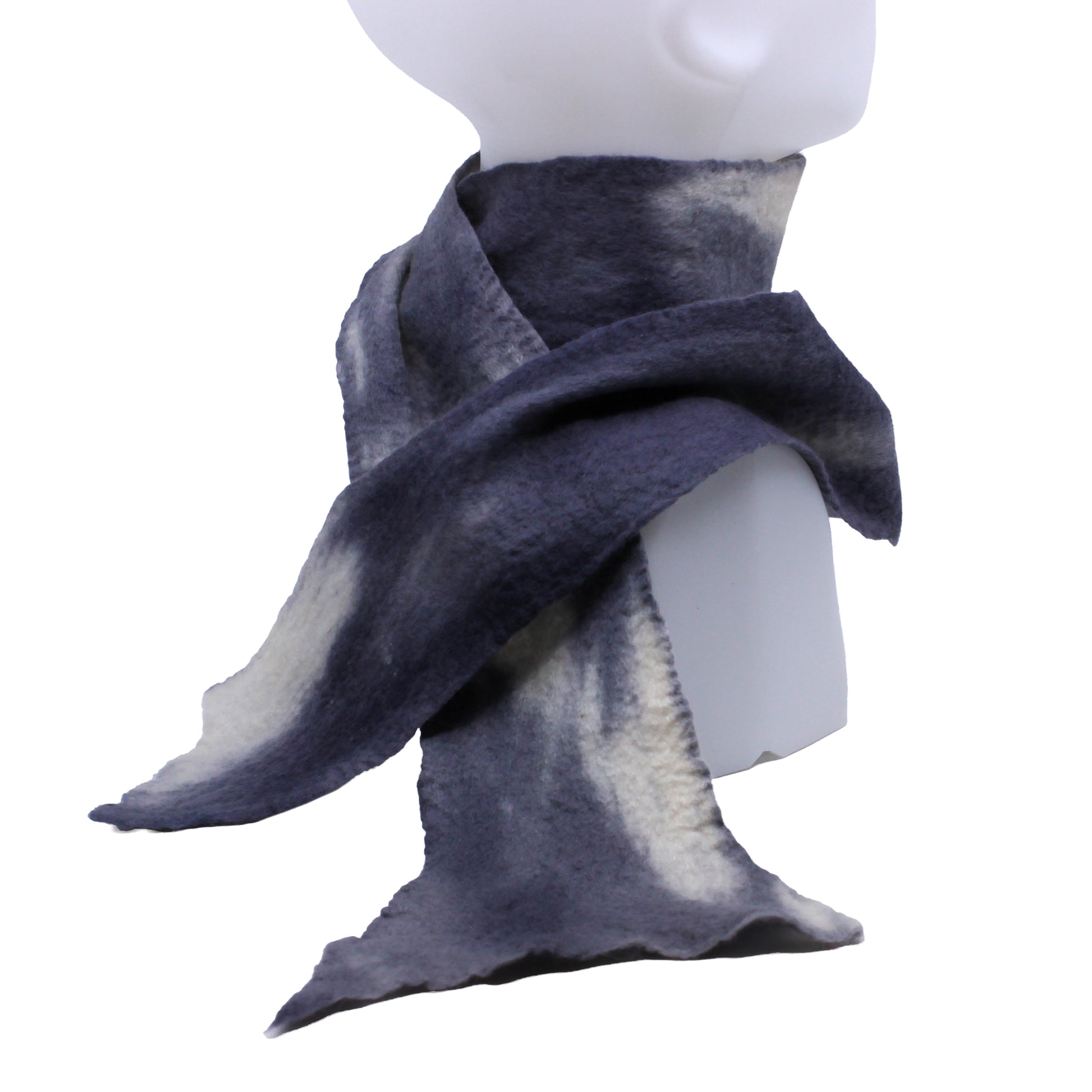 Grey and Blue felted scarf