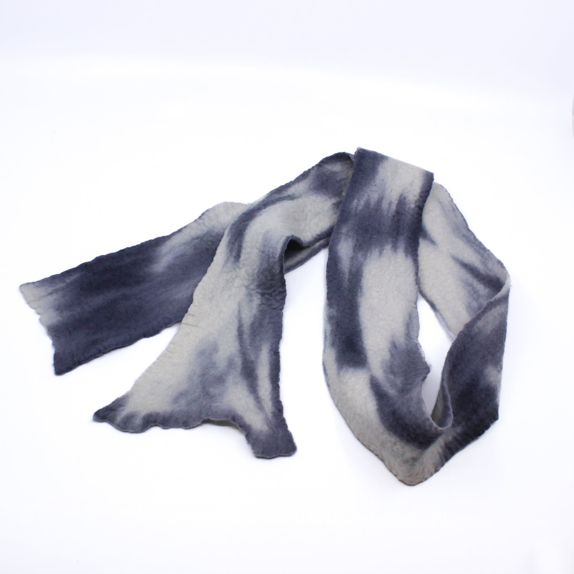 Grey and Blue felted scarf