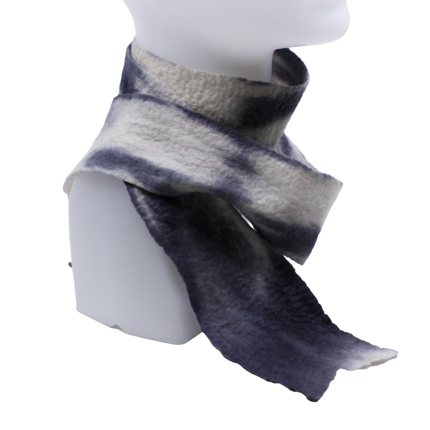 Grey and Blue felted scarf
