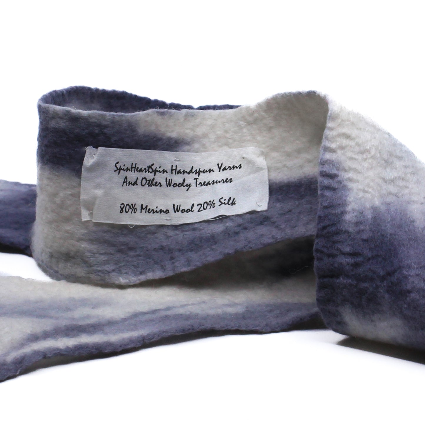 Grey and Blue felted scarf
