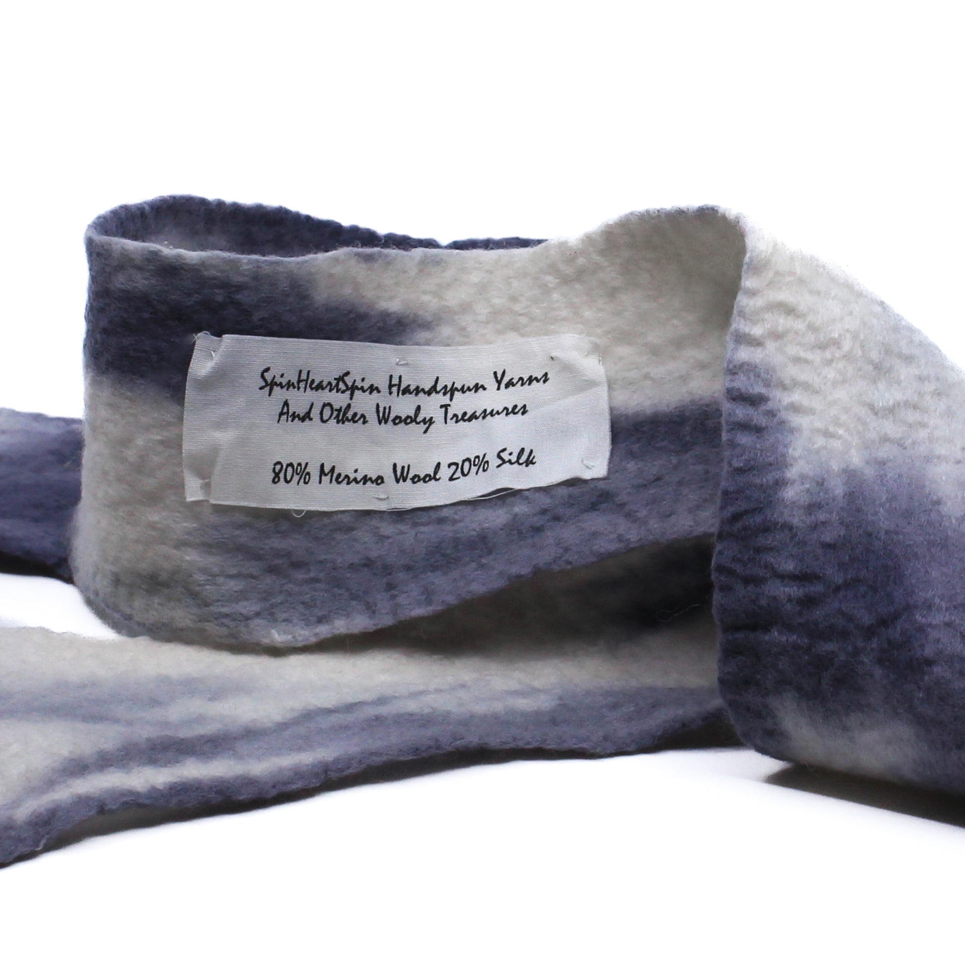 Grey and Blue felted scarf