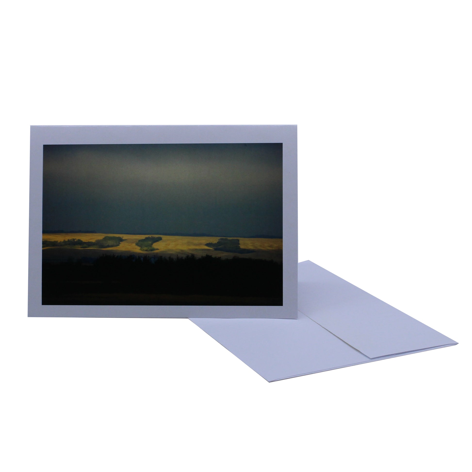 greeting card of a prairie valley