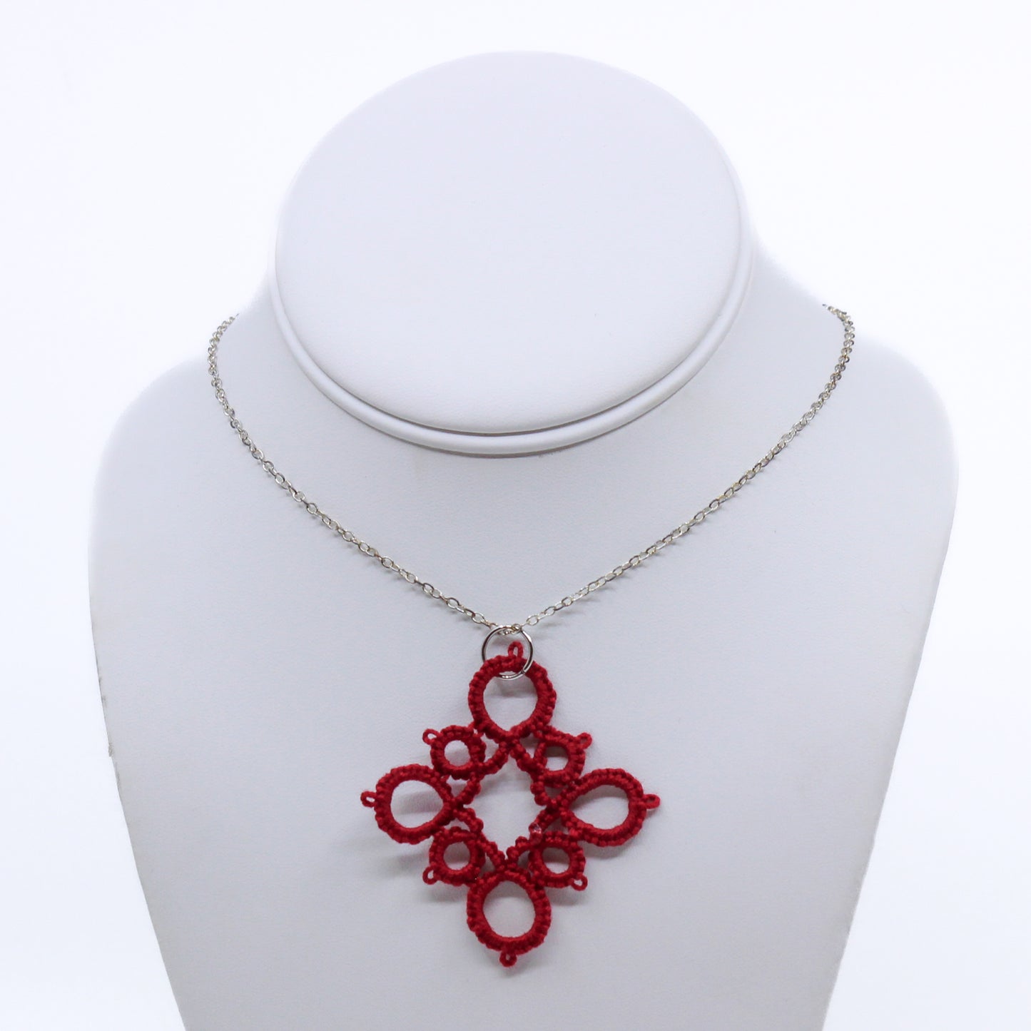 Diamond shaped doily necklace