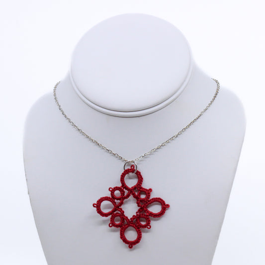 Diamond shaped doily necklace