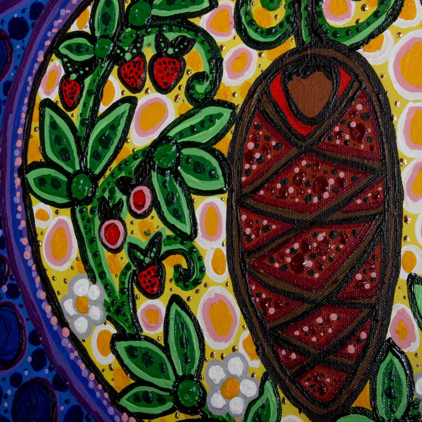 Detail of Metis baby and strawberries