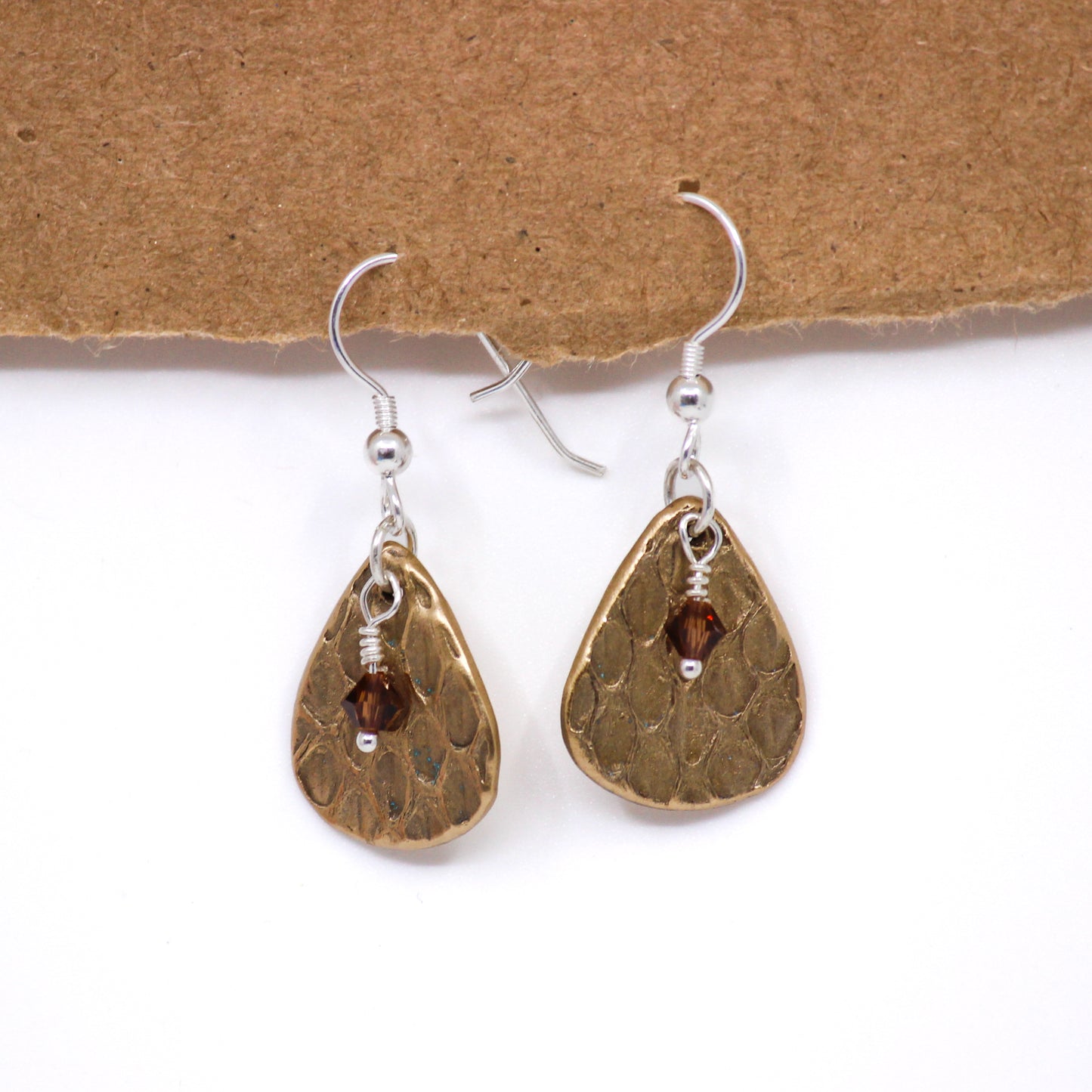 Snake Skin Teardrop Earrings